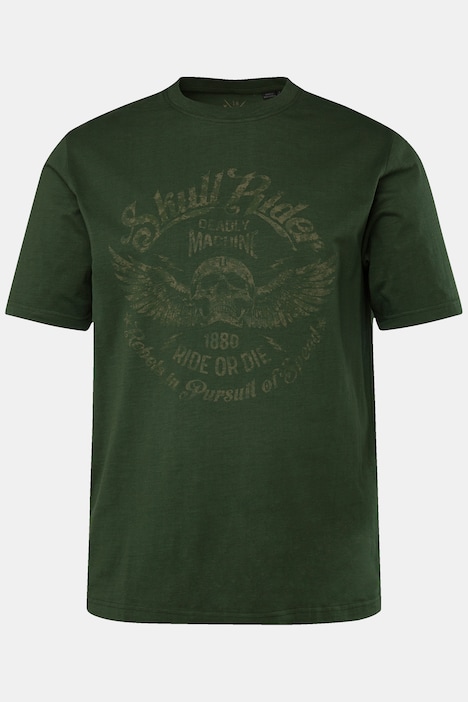 T-Shirt, Halbarm, Vintage Brustprint, bis 8XL
