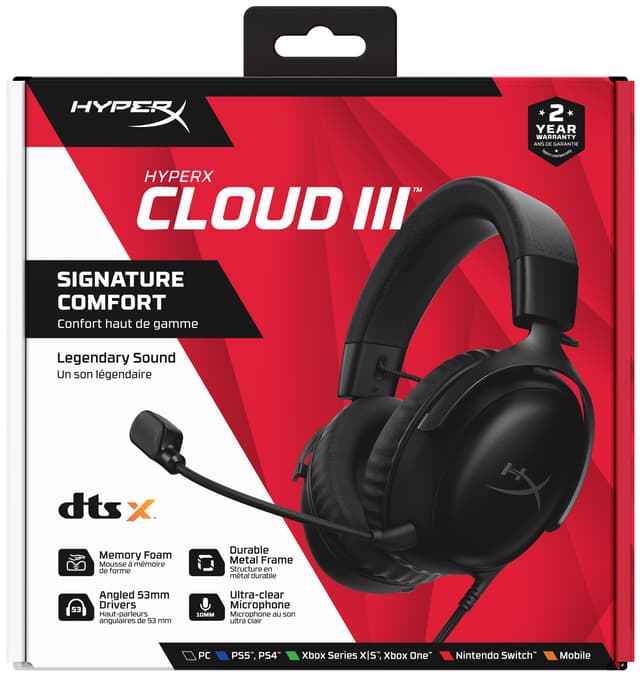HyperX Cloud III gaming-headset (sort)