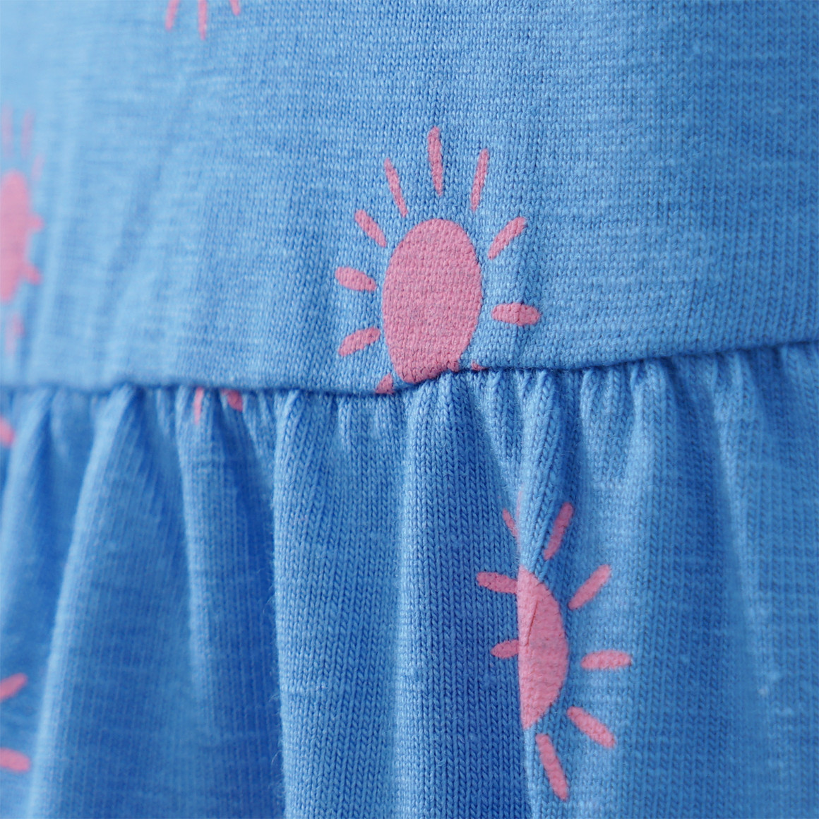 Famy 2 Mädchen Kleider mit Sommer-Prints pink / blau