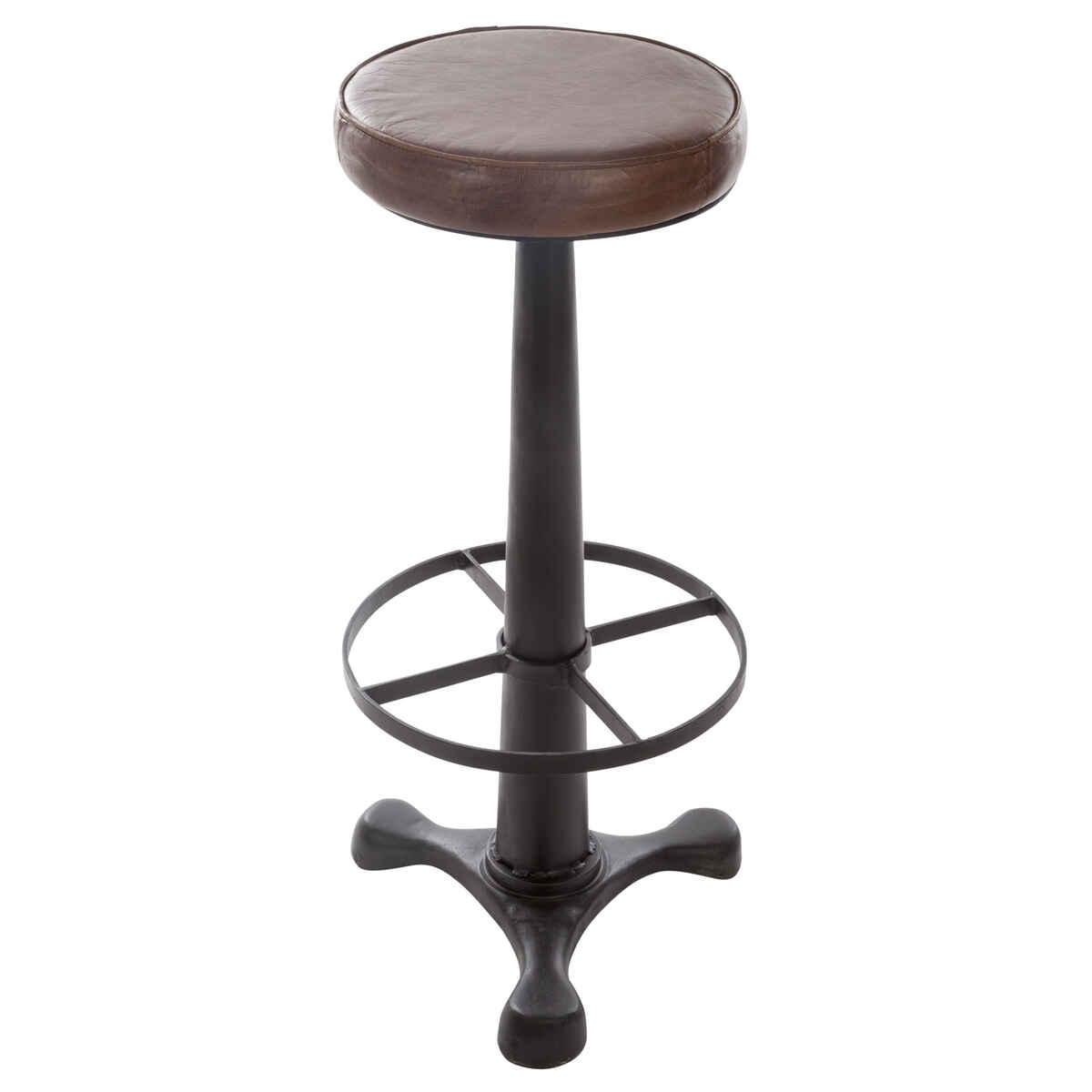 TABOURET BAR CUIR RETRO CHIC H.80CM