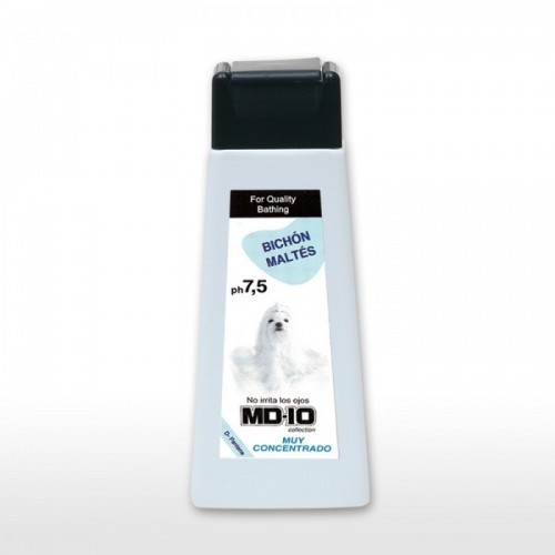 Shampoo com fragrância neutra para cães da raça Bichon Maltês.