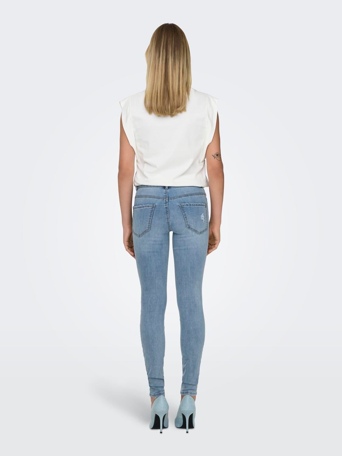 ONLROSE Hohe Taille Skinny Fit Jeans Light Blue Denim
