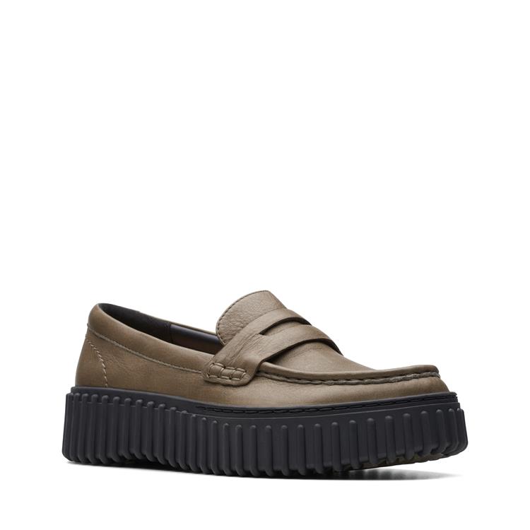 Clarks Torhill Penny dark olive nub