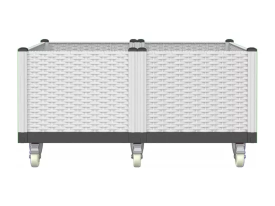Jardinière bac lit surélevé blanche 100 x 80 x 54 cm 02_0038827
