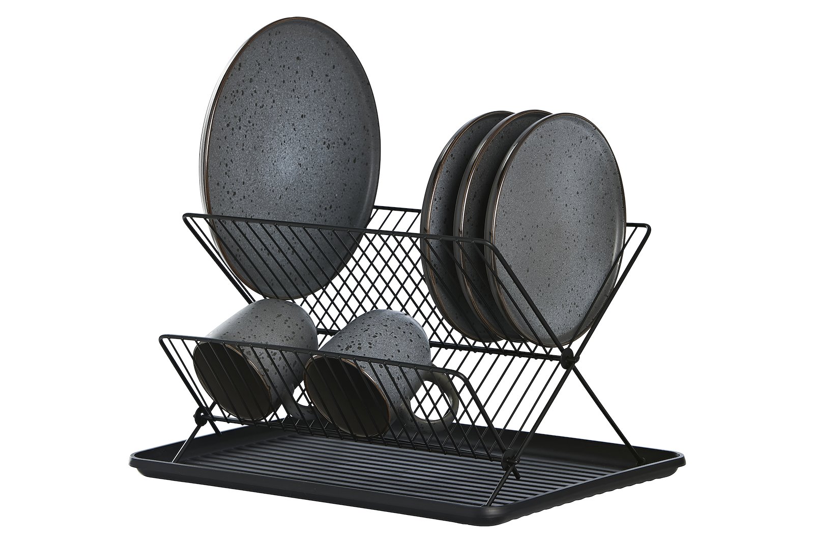 Clean oppvaskstativ Sort metall. B:43 cm