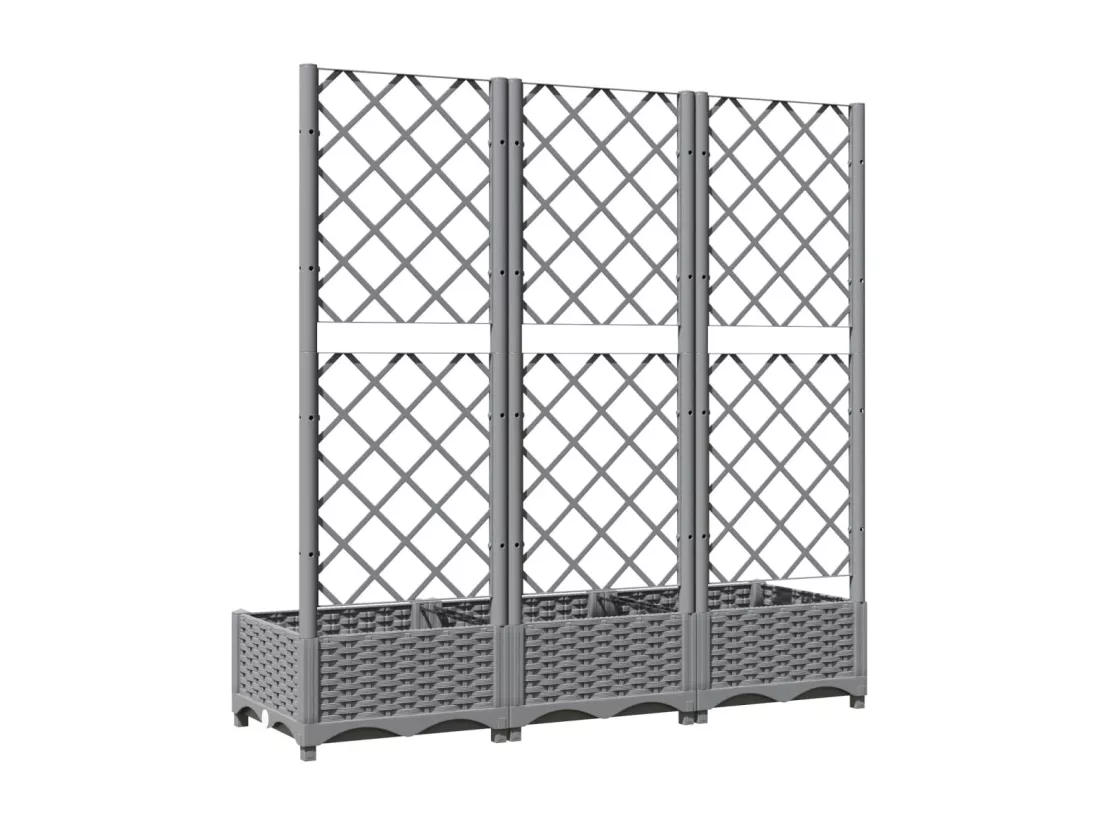 Jardinière bac lit surélevé grise 120 x 40 x 121.5 cm 02_0038342