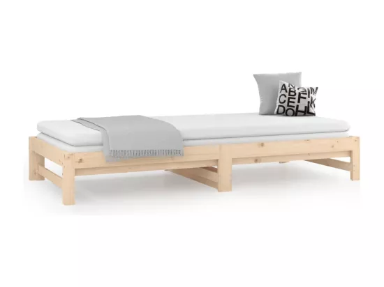 Lit coulissant 2x(90x190) cm Bois de pin massif