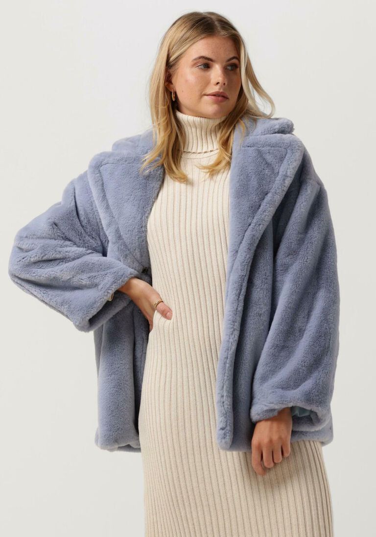 NOTRE-V blauwe notre-v faux fur jas fur coat short