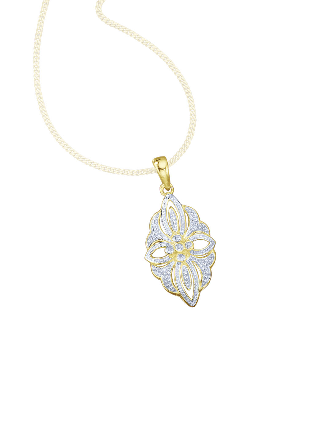 Anhänger mit Diamanten im Blumendesign