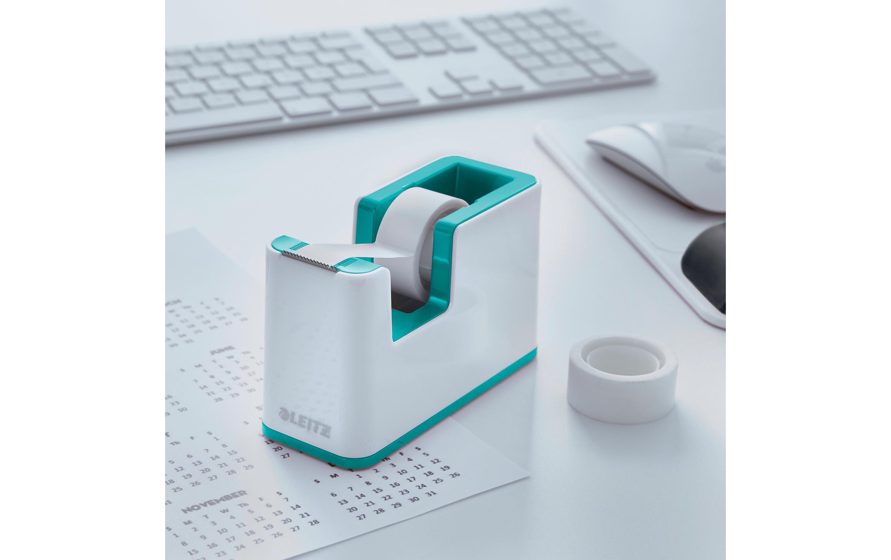 Tischabroller Duo Colour Weiss/EisblauAuffälliger Abroller für Klebeband