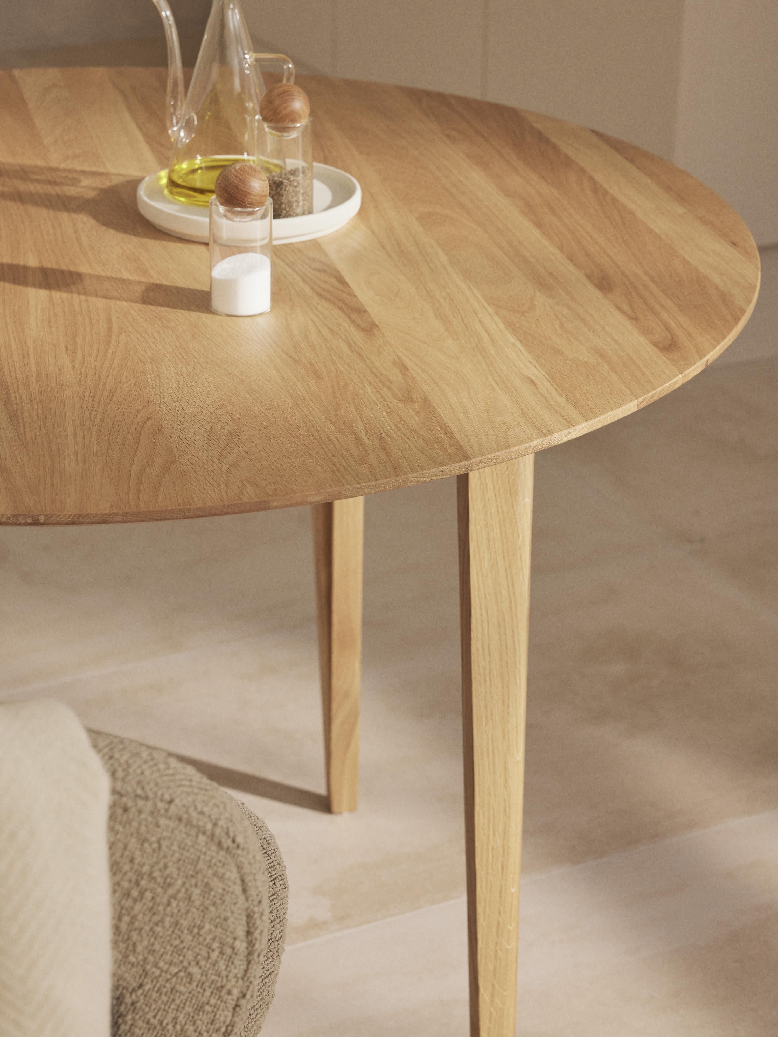 Ronde eettafel Archie van eikenhout, Ø 110 cm