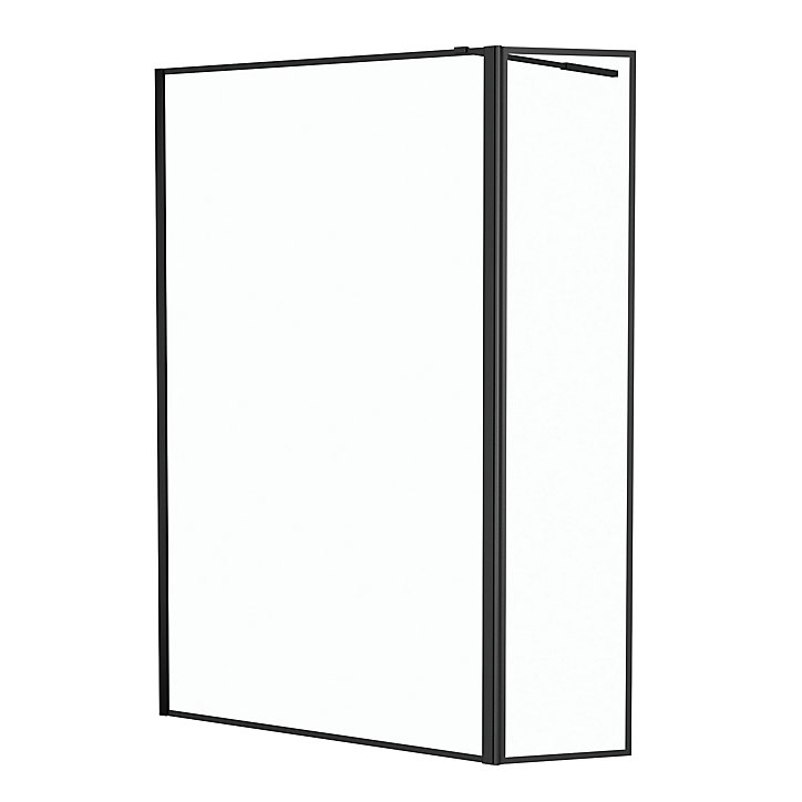 Paroi de douche à l'italienne et volet noir Galedo Dark Edge transparent 120+40cm