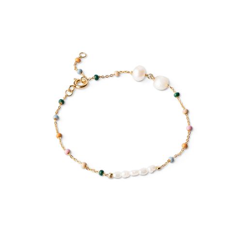 ENAMEL Copenhagen Lola Perla Armbånd, Gold Plated/Dreamy/Pearl, 15 4 cm