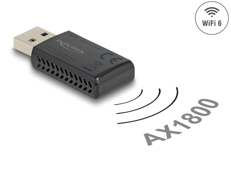 Delock WLAN-N USB-Stick AX1800 Delock Wi-Fi 6 Dualband WLAN USB Stick AX1800 (1201   574 Mbps)