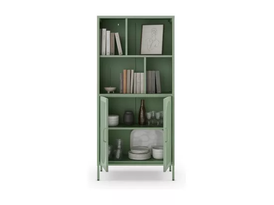 Zio - Bibliothèque 2 portes en métal H170cm - Vert menthe