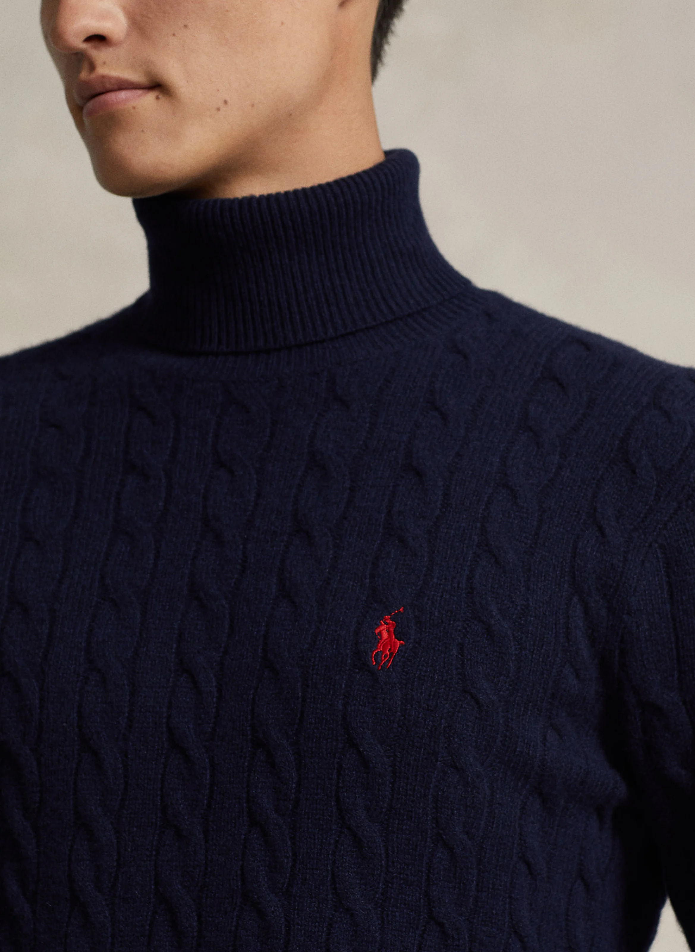 Pull col roulé en laine mélangée | Bleu