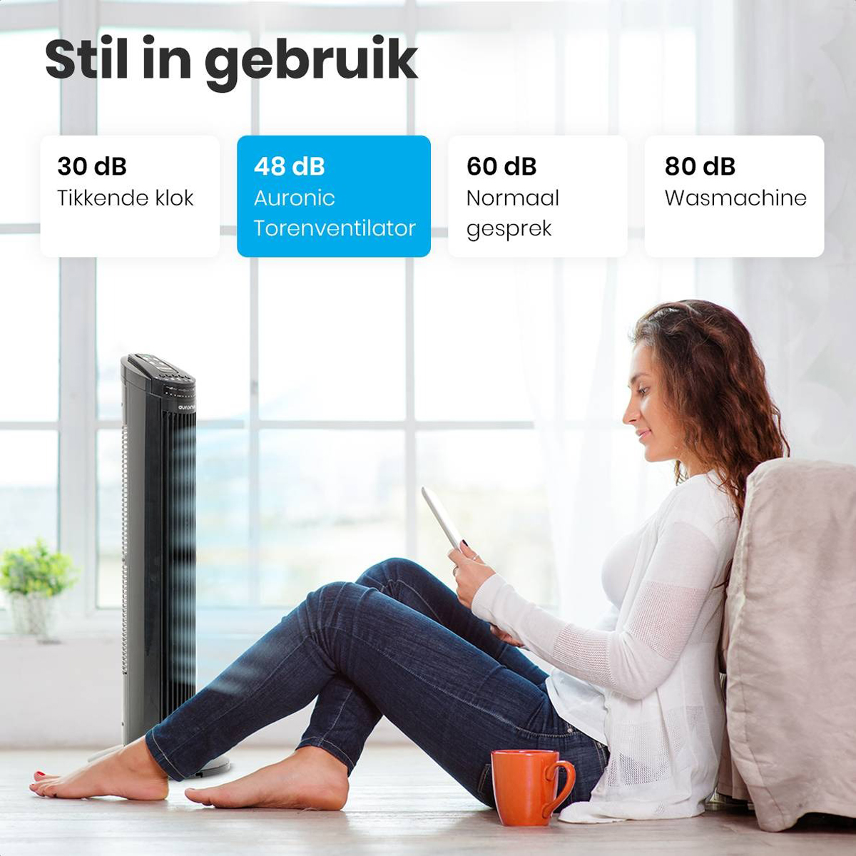 Auronic 74 cm torenventilator - Black