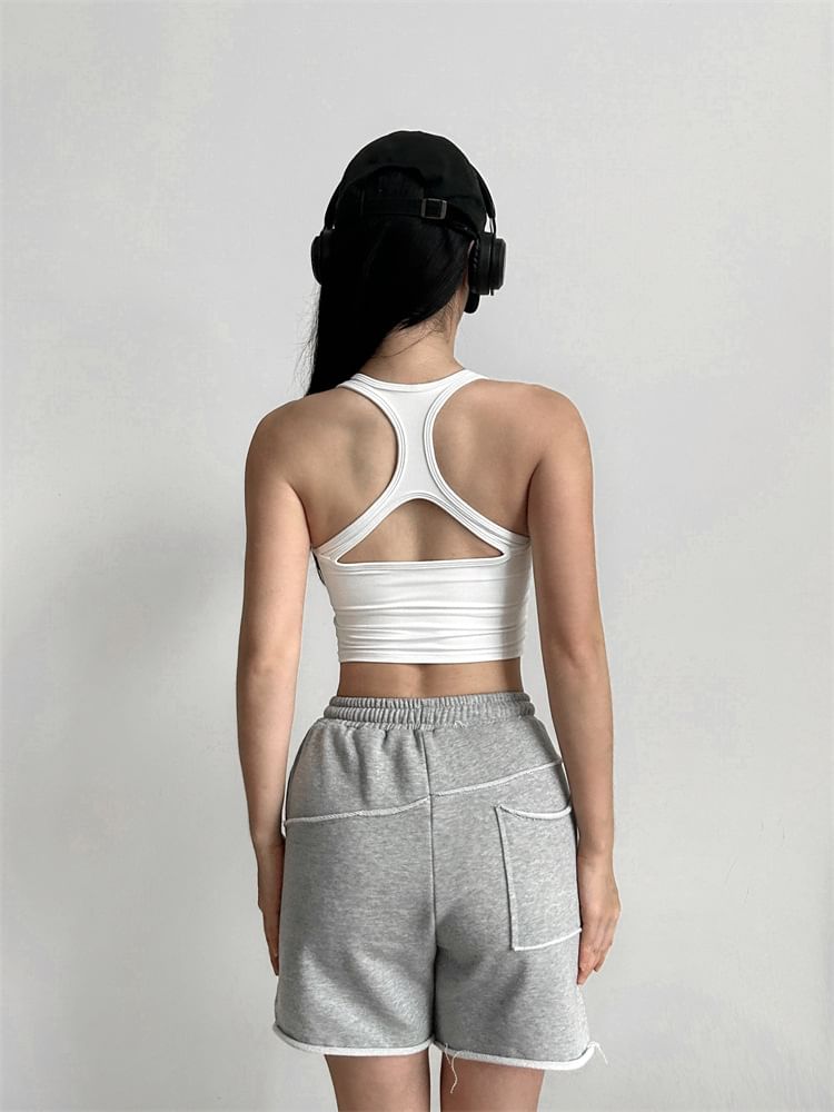 Arigne - Ronde hals racerback effen sportbeha top