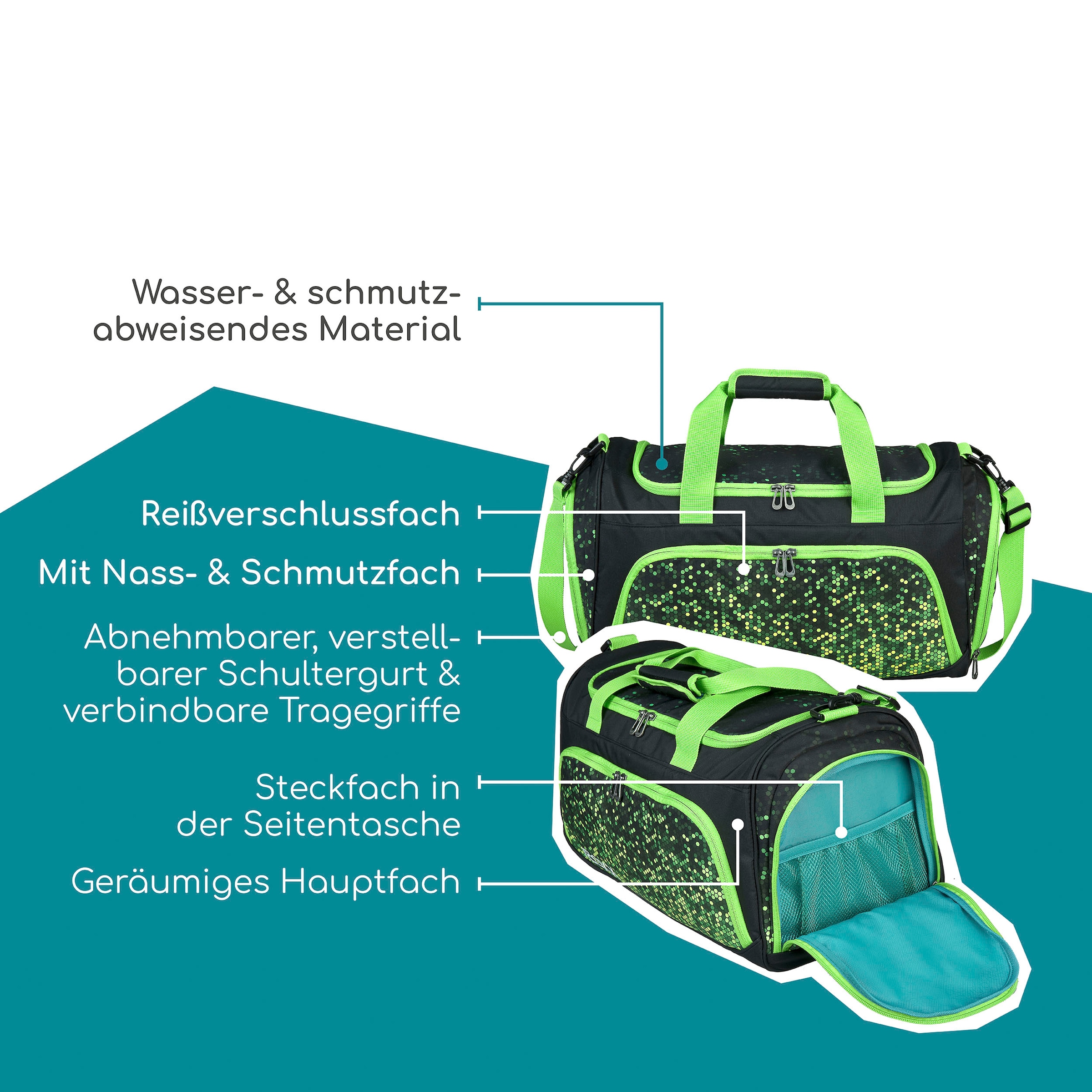 neoxx Sporttasche »Move, Pixel in my mind« teilweise aus recyceltem Material