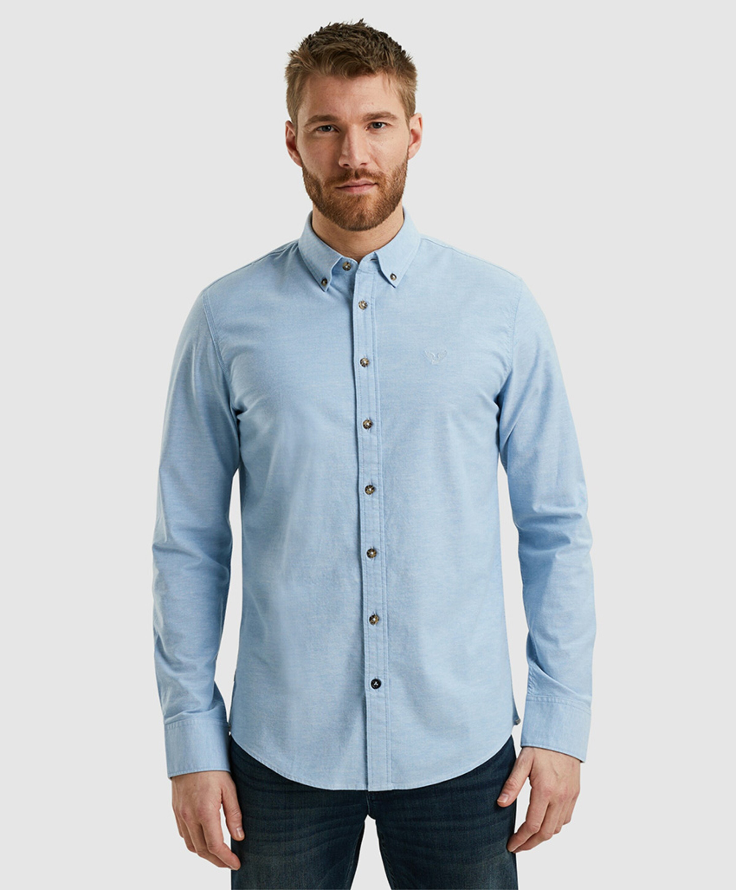 PME Legend Heren overhemd lange mouw blauw