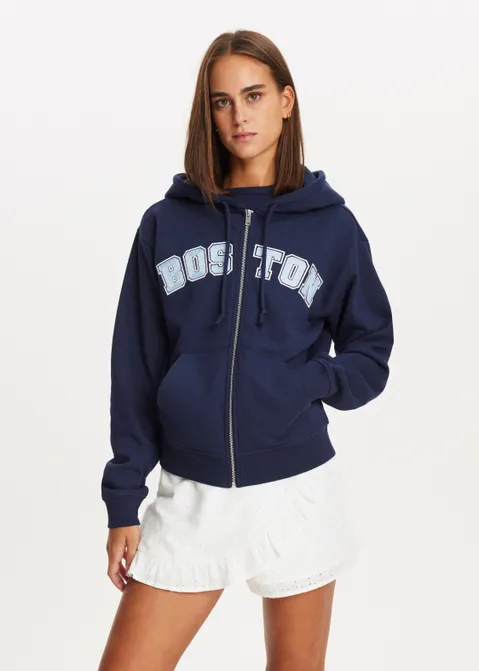 Vest met rits boston blauw (BLW.D)