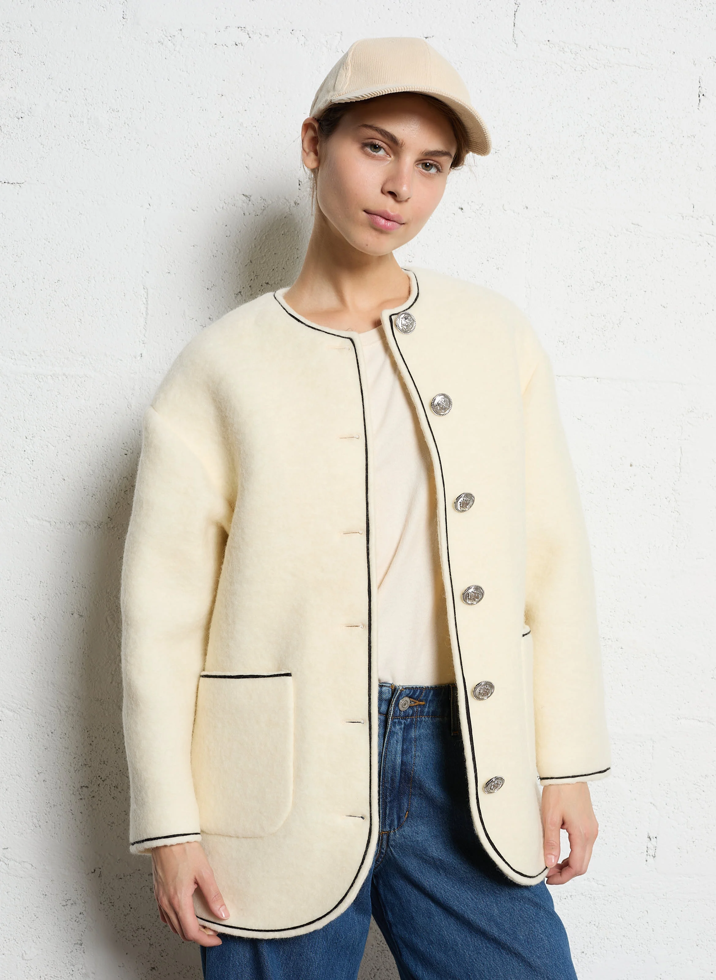 Veste boutonnée| Blanc