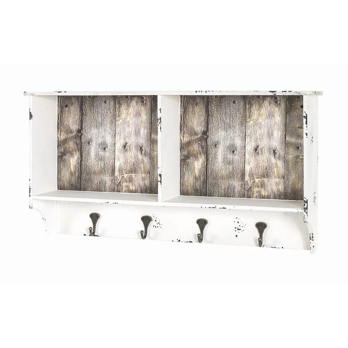 Pegane Garderobe Murale - Blanc Vintage