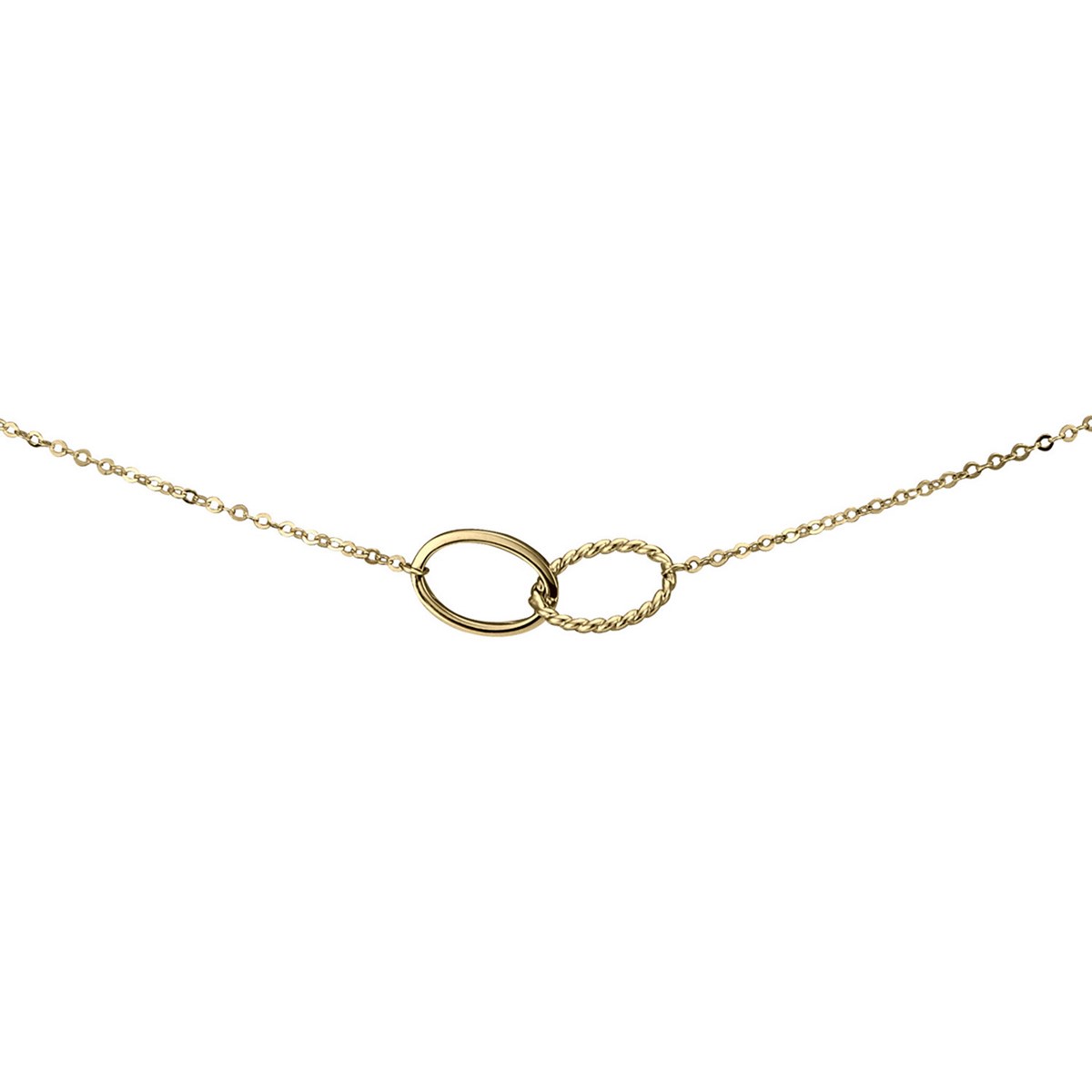 Collier Brillaxis anneaux entrelacés or 9 carats