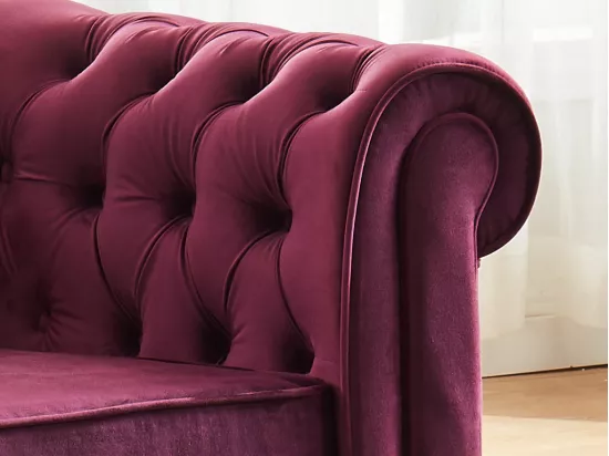 Canapé 3 places CHESTERFIELD - Velours pourpre