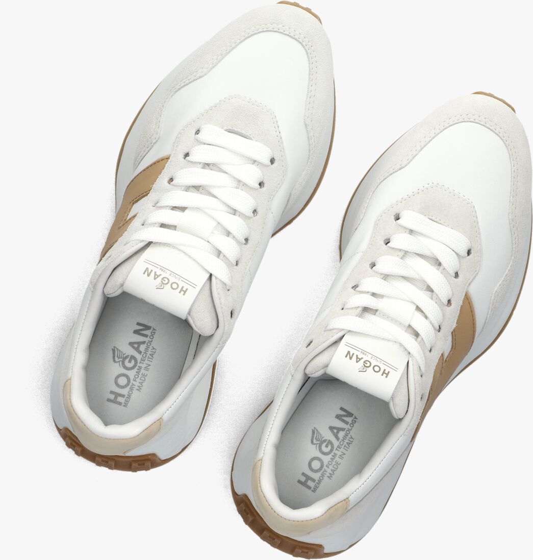beige hogan lage sneakers h641 allacciato