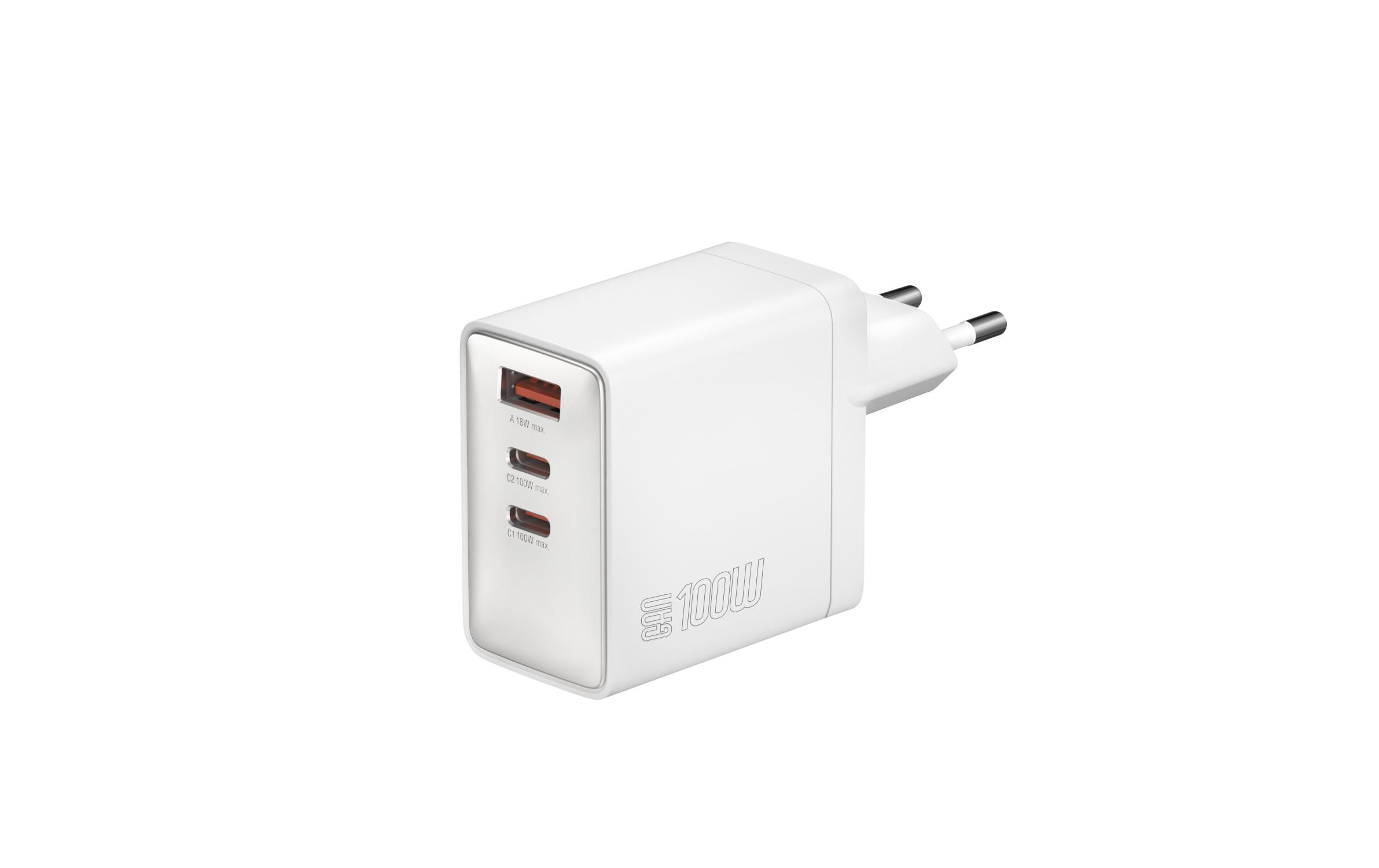 Netzladegerät GaN Pocket 100W 2C+1A, weissNetzladegerät GaN Pocket 100W 2C+1A, weiss