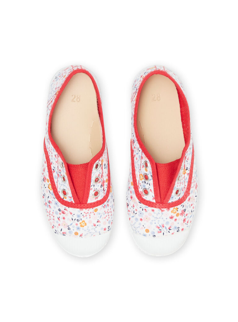 Tennis en toile multicolores à imprimé fleuri enfant fille