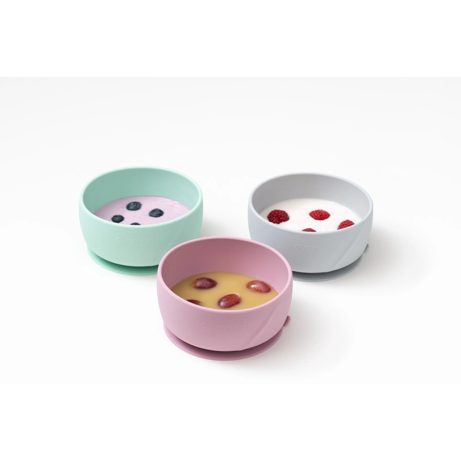 everyday® baby Silikon Esslernschüssel mit Saugfuß, purple rose