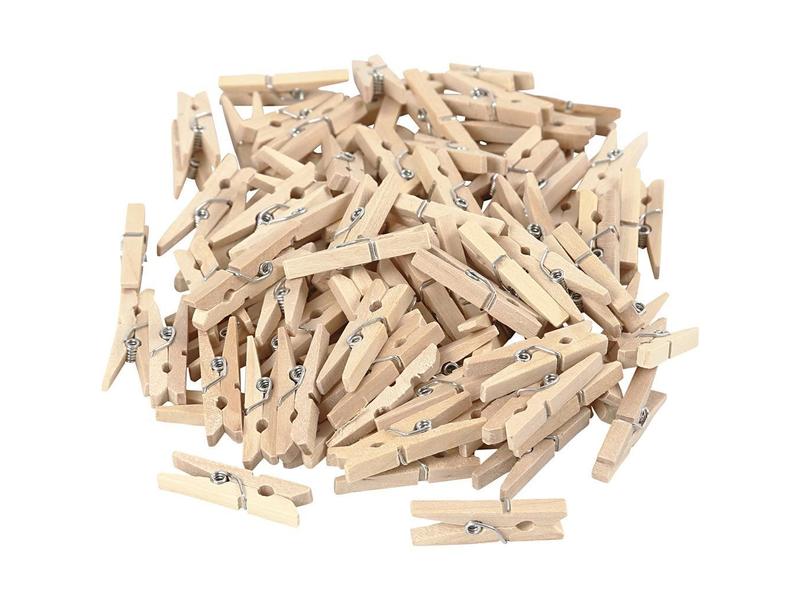 Creativ Company Holzartikel Wäscheklammer 100 Stück Holzklammern