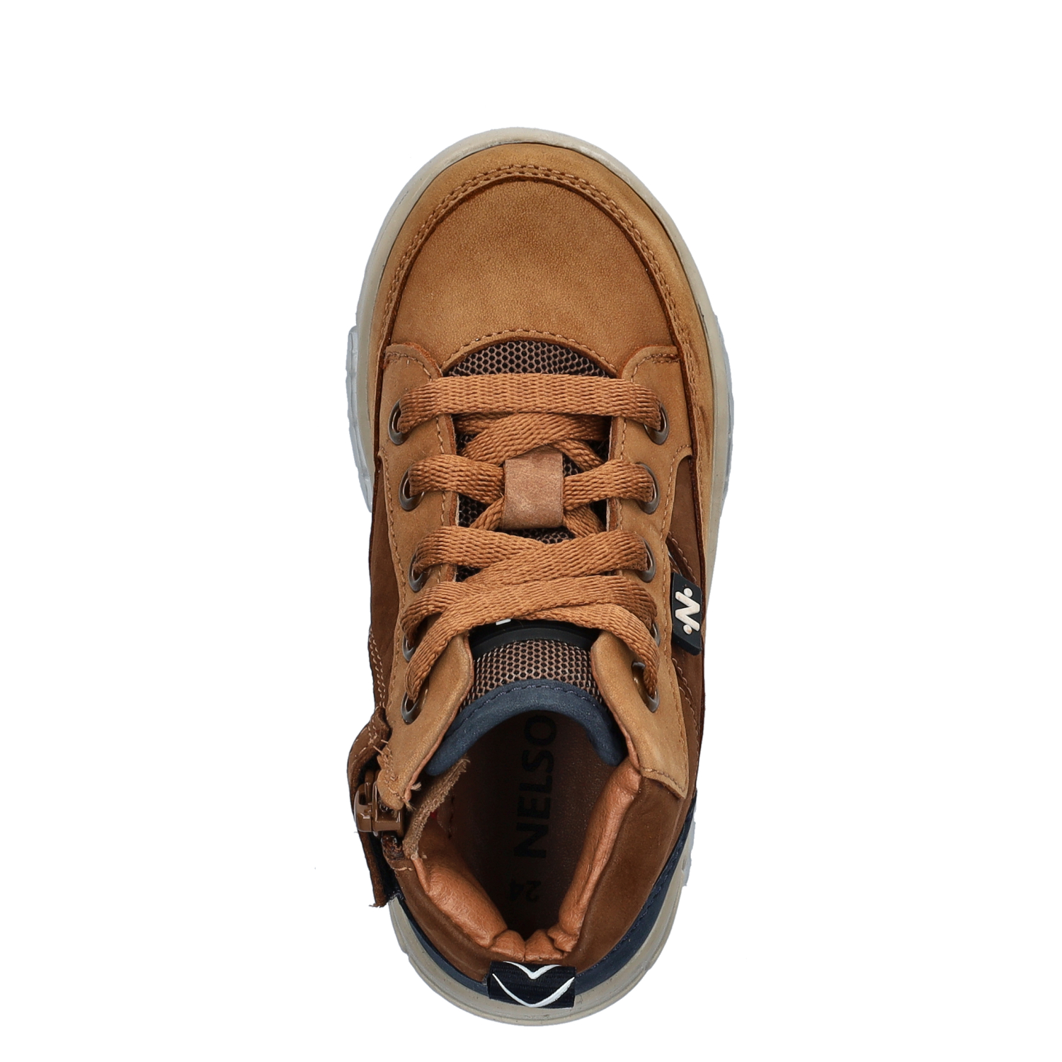 jongens hoge sneaker Nelson Kids Cognac