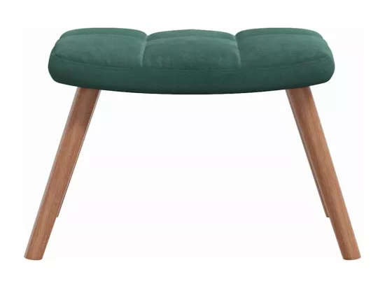 Chaise à bascule avec repose-pied Vert foncé Velours
