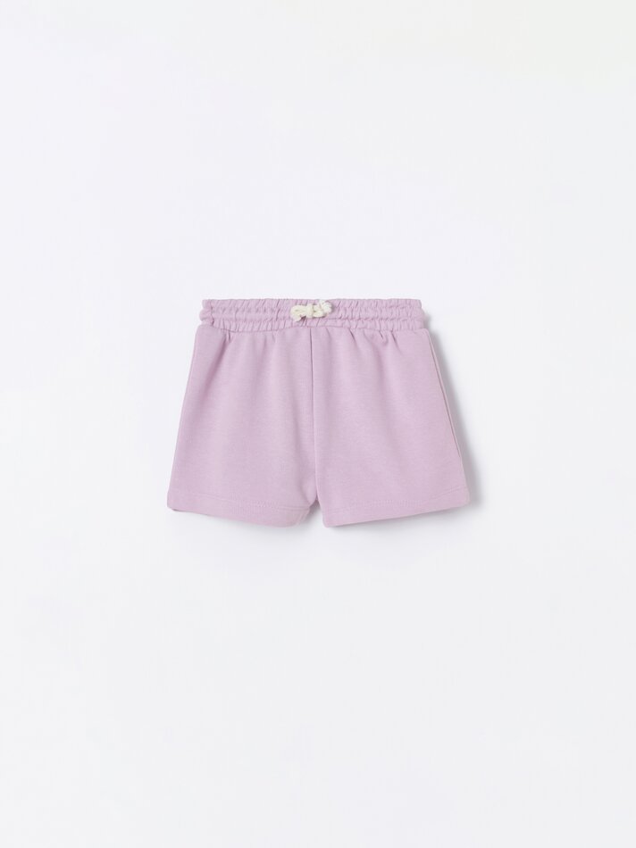 Conjunto de 2 Shorts Básicos de Fleece Liso - Malva