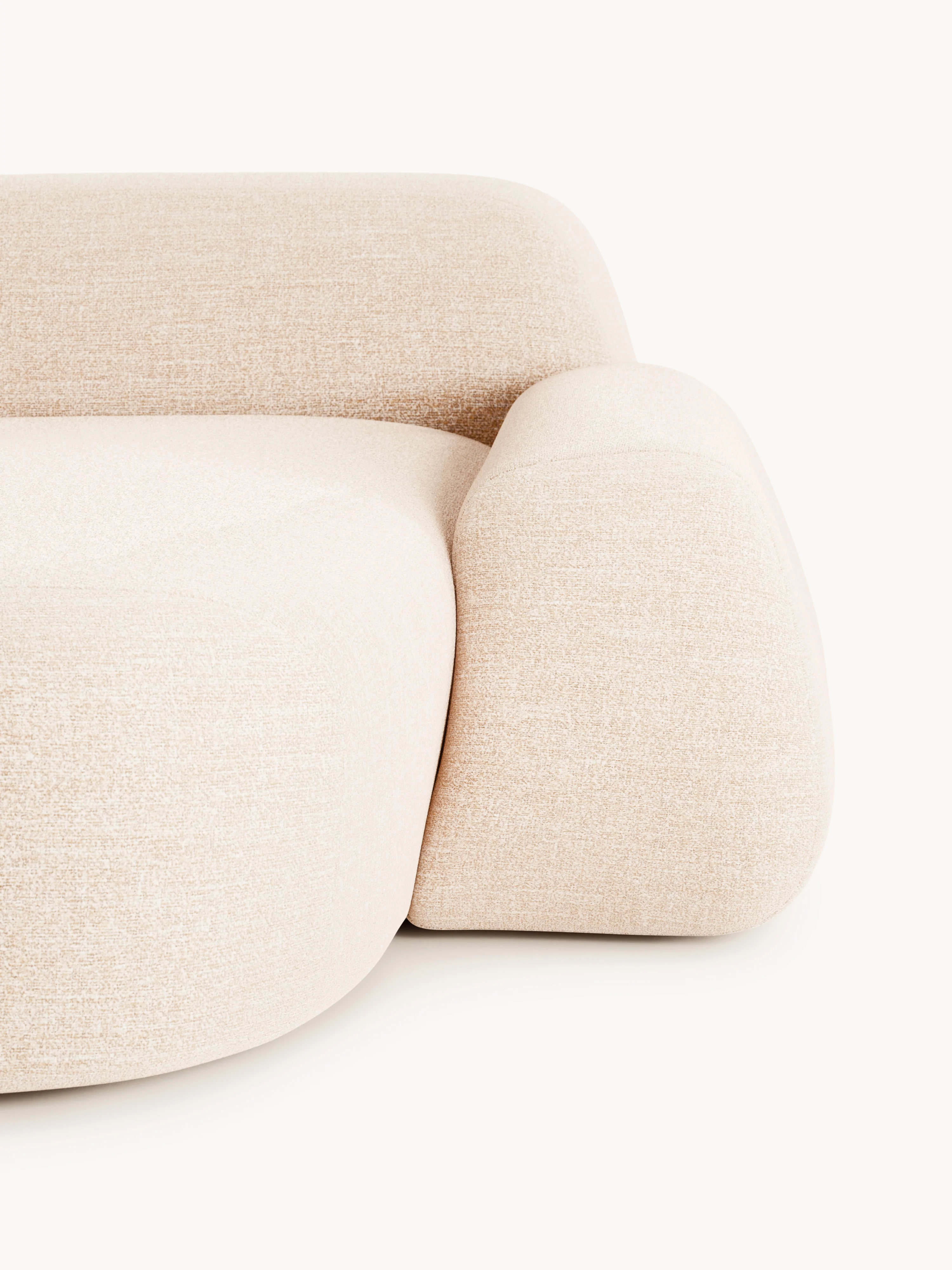 Modulaire bouclé hoekbank Wolke (3-zits)