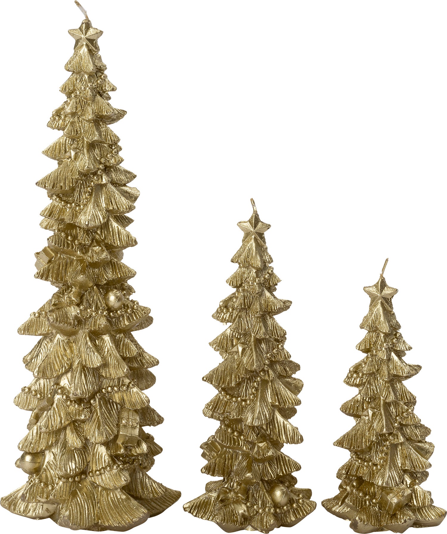 Intratuin stompkaars Kerstboom goud 12 uur D 12,5 H 30,5 cm