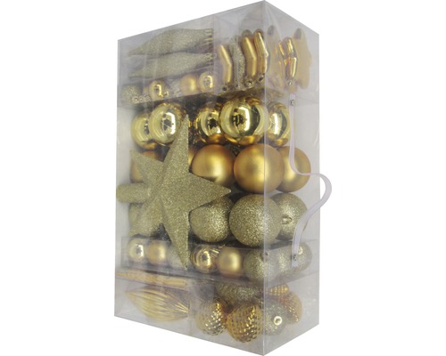 104-pack Lafiora gemengde gouden kerstballen