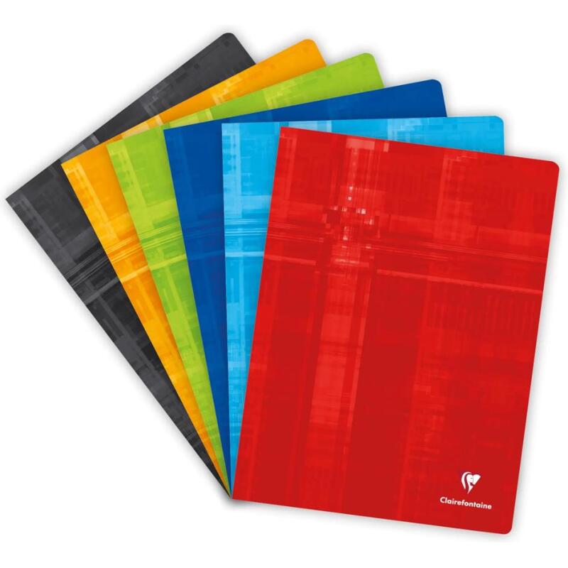Cahier piqué 24x32 cm 96 pages petits carreaux + marge - Assortis
