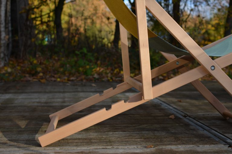 Weltevree Beach Chair hout tuinstoel rood/blauw