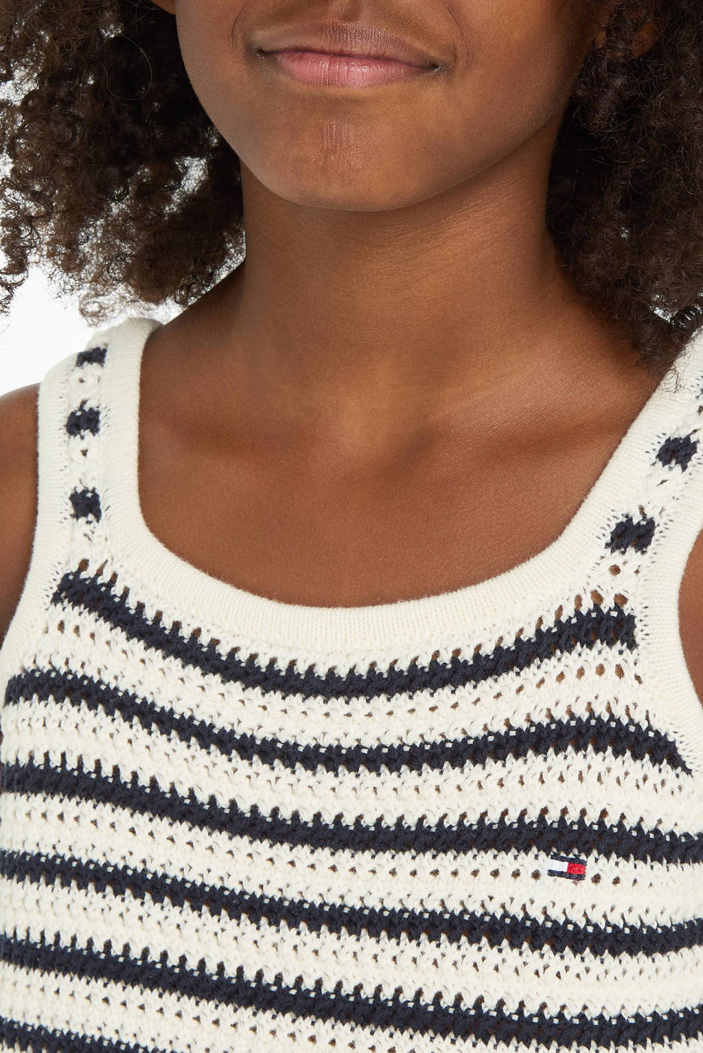 Tommy Hilfiger gestreepte singlet donkerblauw/ecru