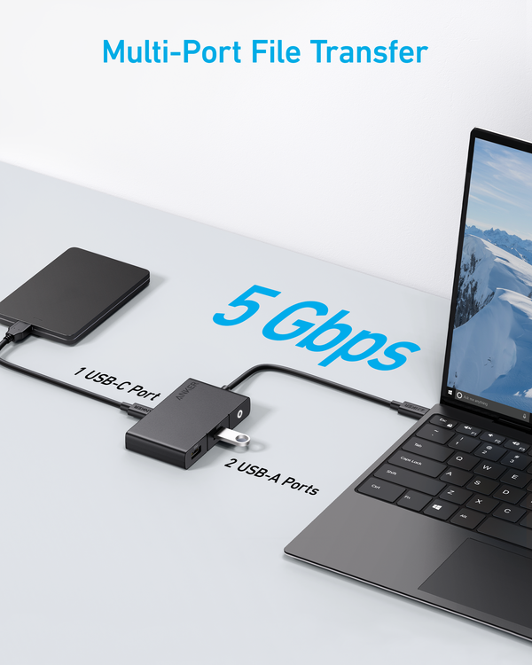 Anker - 332 USB-C Hub - 5-i-1, 4K HDMI - Sort
