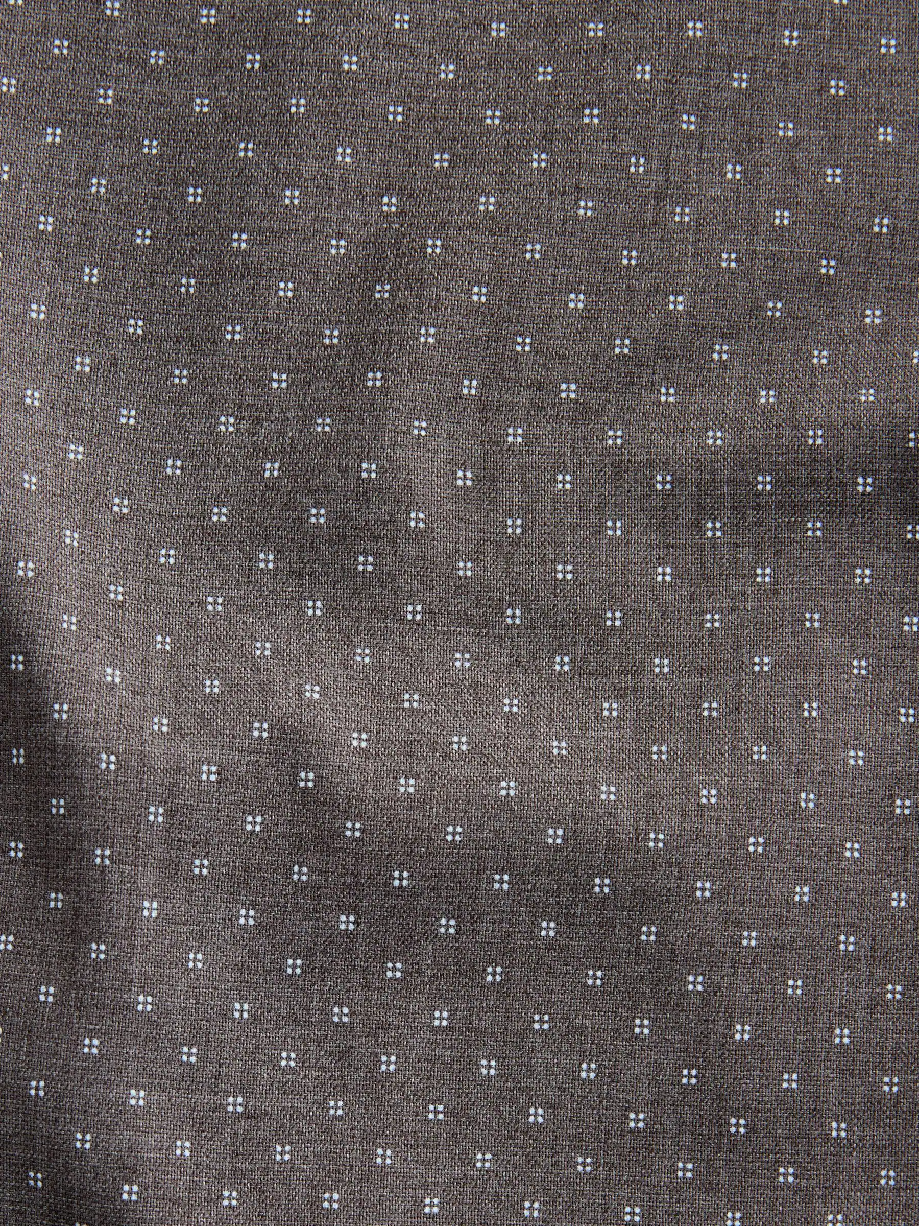 Witte Strepen/Antracietkleurige Print - Slim Fit - Strijkvrije slimme overhemden met enkele manchet 2 pak
