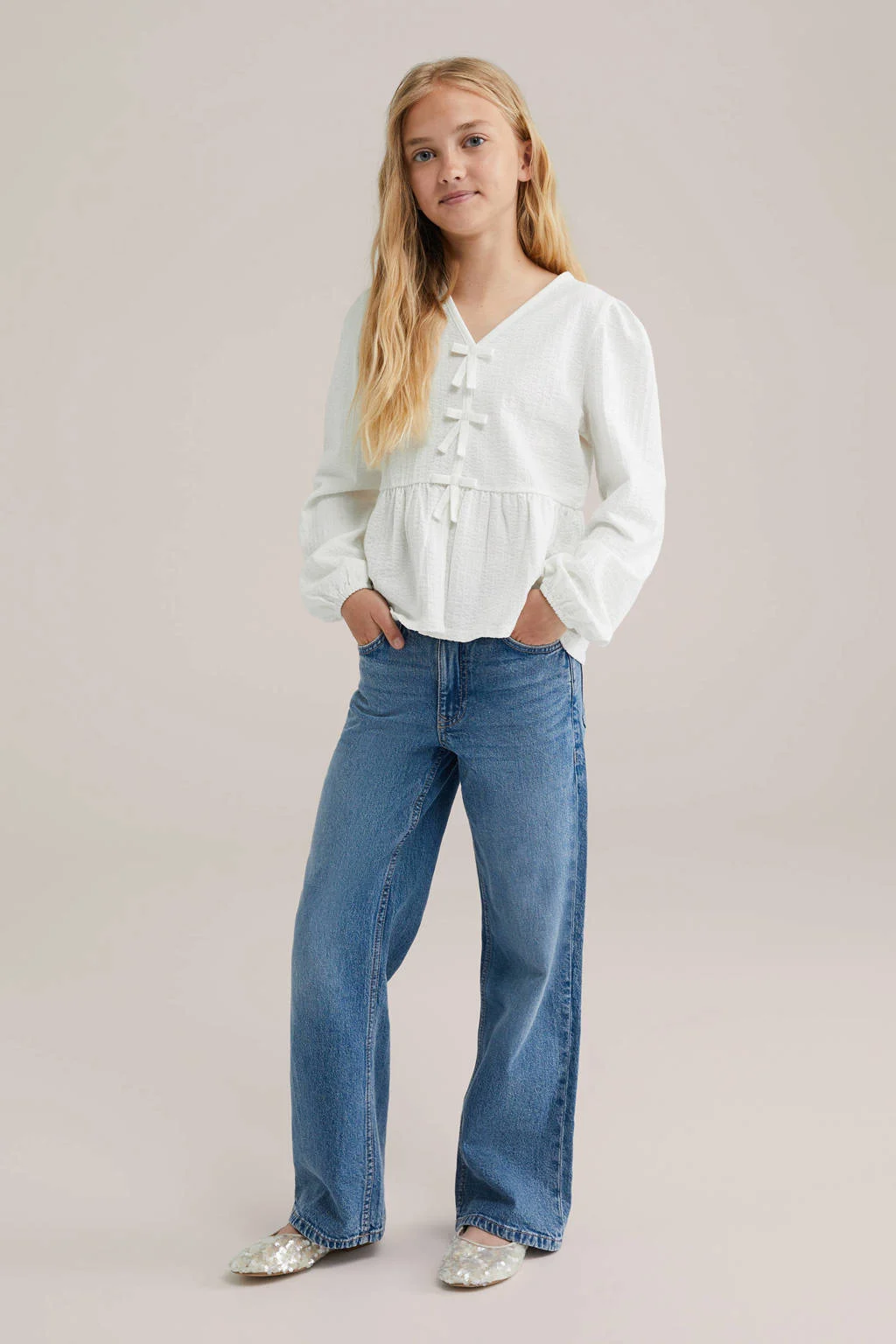 WE Fashion Blue Ridge loose fit jeans medium blue denim