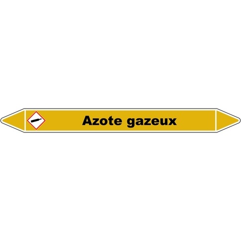 Marqueur tuyauterie - Azote gazeux - Vinyle laminé- NFX 08-105