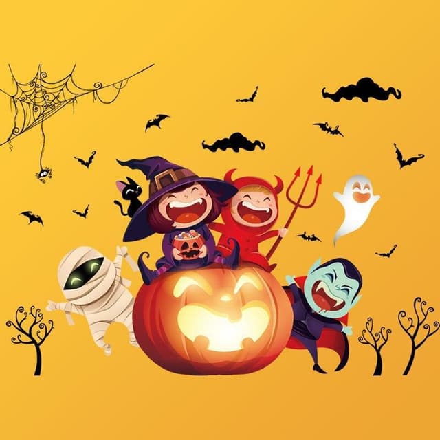 Vægdekoration med Halloween motiv, Græskarfest 60x90cm
