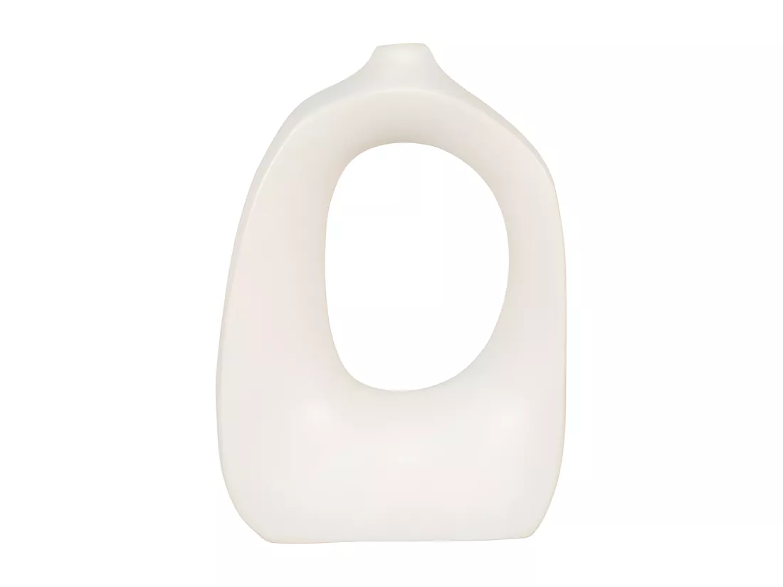 Cahuita - Vase de forme organique en céramique H28,5cm : Couleur - Ivoire