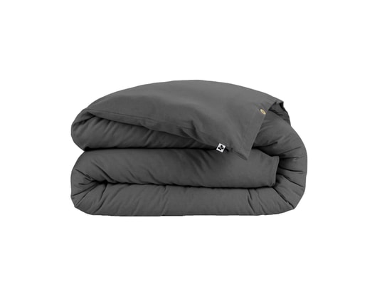 TERRE DE NUIT - Housse de couette flanelle anthracite 200x200 cm
